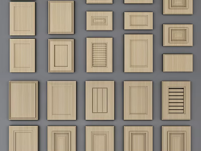 Assorted Wooden Door Panel Designs For Home Interior Decoration 3d model