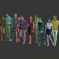 Diverse Group of People Standing Together in Modern Stylish Casual Outfits