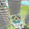 Modern High Rise Residential Buildings With Lush Greenery And Courtyard Surroundings
