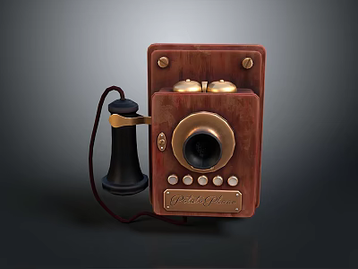Vintage Classic Camera With Wooden Body And Brass Accent Details 3d model