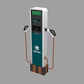 Outdoor Electric Vehicle Charging Station With Green Lawn And Flower Beds