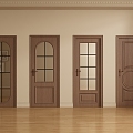 Middle style single door 3d model