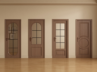 Middle style single door 3d model