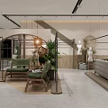 Modern Fashion Clothing Store Interior With Mannequins Green Plants And Sofa Seating