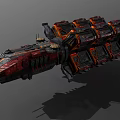 Large Complex Aerospace Cosmic Spaceship Design With Red Black Modular Structure 3d model