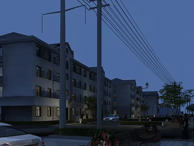 modern street house 3d model