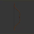 Traditional Handcrafted Wooden Bow Weapon Featuring Curved Shape And Classic Design Details