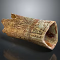 Ancient Jade Artifact Fragment With Intricate Carved Patterns And Textured Surface 3d model