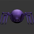 3D Rendered Purple Spider With Eight Legs Sleek Body on Dark Background