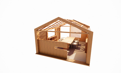 Modern Wooden House Leisure Wooden House 3d model