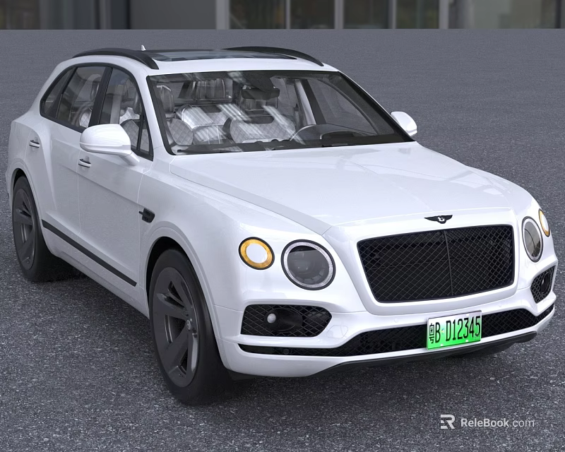 White Bentley Luxury SUV Featuring Elegant Exterior Design And Distinctive Front Grille 3d model 