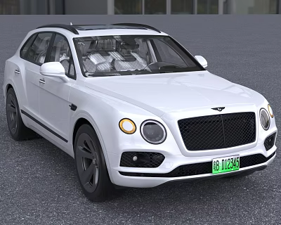 White Bentley Luxury SUV Featuring Elegant Exterior Design And Distinctive Front Grille 3d model
