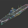 Futuristic Aircraft Carrier Design With Flight Deck And Modern Naval Architecture Structure
