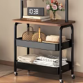 Modern Storage Rack with Hanging Coats Sweaters Hat and Shelves for Books Vase Storage Boxes