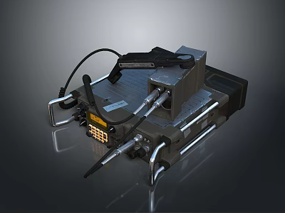 Advanced Futuristic Mechanical Weapon Featuring Metal Components And Pipeline Structure 3d model