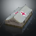 Red Cross Medical Emergency Tent With Canvas Cover And Support Stakes For Relief