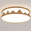 Modern Ceiling Lights With Wooden Frame Wave Pattern Rectangular And Circular Shapes 3d model