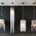 Various Elegant Crystal Pendant Lights With Modern Design And Illuminated Fringes