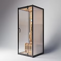 Modern Shower Sauna With Transparent Glass Enclosure And Wooden Interior Design
