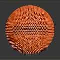 Orange Mesh Ball as Practical Living Supply with Textured Surface and Round Shape 3d model