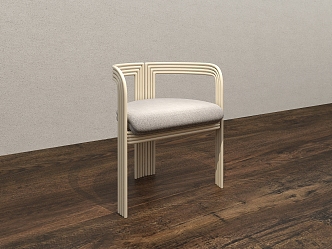 Dining Chair Rest Chair Seat Backrest Chair Fabric Cream Style Reception Leisure Chair Sitting Stool Single Chair 3d model