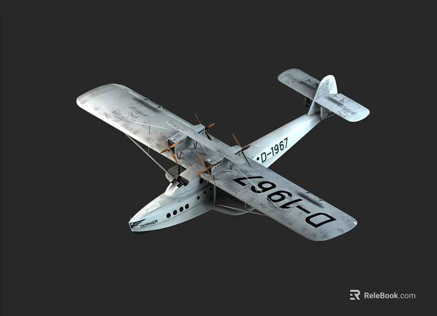 Vintage Biplane Passenger Plane Featuring Classic Retro Design And Timeless Aircraft Style 3d model 