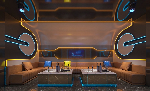 KTV private room science and technology wind KTV 3d model