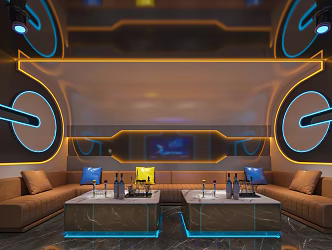 KTV private room science and technology wind KTV 3d model
