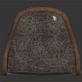 Wooden Accent Chair With Carved Arms Gray Upholstered Seat And Cylindrical Legs