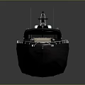 Sleek Black Luxury Yacht Exterior Design Featuring Deck Seating And Windows