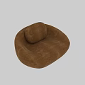Cozy Brown Velvet Round Bean Bag Chair with Soft Cushion for Home Living Room