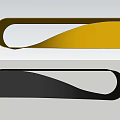 Modern Coffee Table In Gold And Black With Curved Sleek Stylish Design