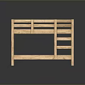 Wooden Bunk Bed With Two Tier Design Safety Rails And Solid Wood Frame