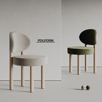 Modern poliform Dining Chair Single Chair Leisure Chair Coffee Chair Chandelier 3d model