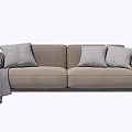 Modern double sofa multiplayer sofa 3d model