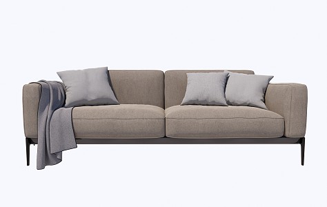 Modern double sofa multiplayer sofa 3d model