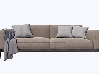 Modern double sofa multiplayer sofa 3d model