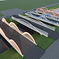 Net Red Bridge Cancels Bridge Chinese Decorative Bridge 3d model