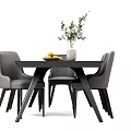 Modern Dining Table and Chair Combination Dining Table Combination 3d model