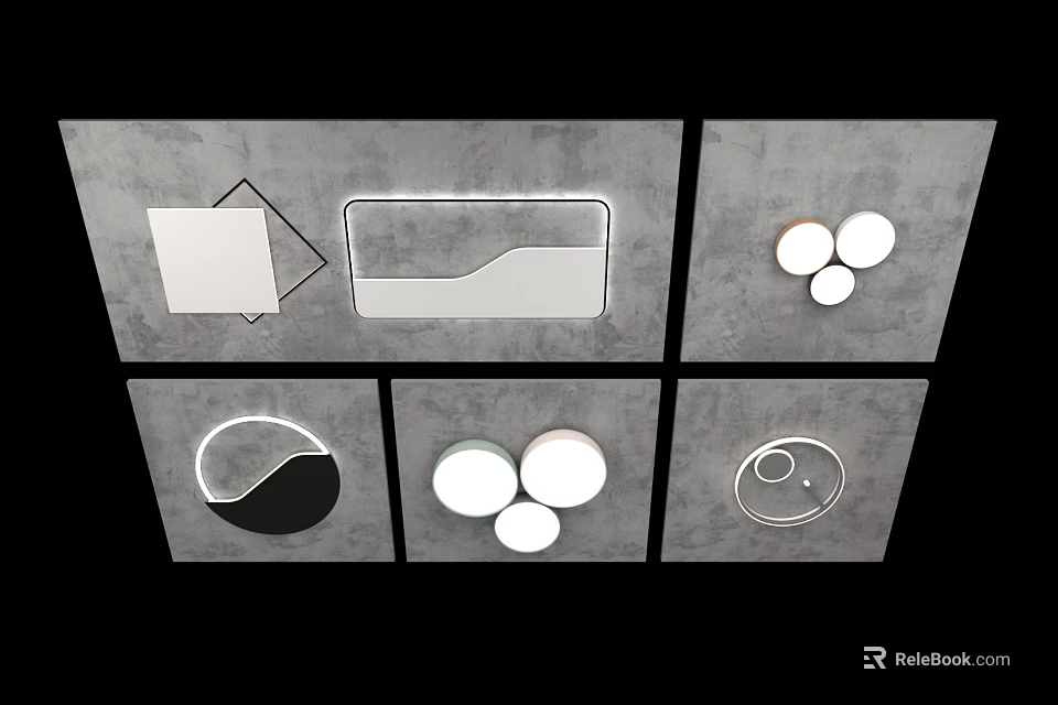 Modern Ceiling Lights With Various Geometric Shapes And Contemporary Design Styles 3d model 