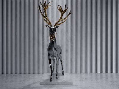 Modern Sculpture Deer Sculpture 3d model