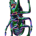 Decorative Ornament Set of Iridescent Metallic Stag Beetle Figurines for Home Decor Accent