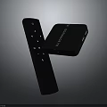 Electronic Smart TV Box With Remote Control In Modern Black Design 3d model