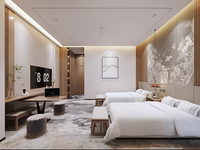 New Chinese Standard Room 3d model