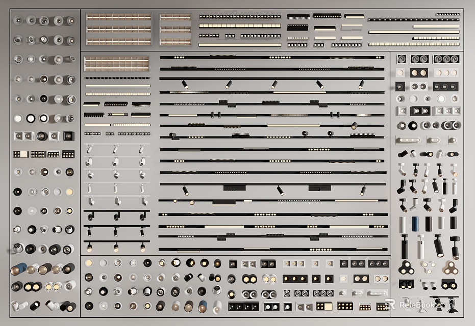 Downlights and Spotlights Various Designs Sizes for Home Office Lighting Applications 3d model 