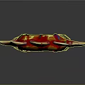 Vibrant Colored Spiked Weapon Design With Orange Red Green Patterns And Decorative Stripes