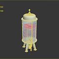 Cylindrical Industrial Device With Silver Top White Body And Metal Support Legs