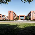 Modern Simple School Middle School Education Building Campus Teaching Building Playground 3d model