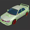 White Sports Sedan With Front Air Intake Rear Spoiler And Black Alloy Wheels