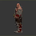 Game Movie Character Red Skin Muscular Metal Armor Shoulder Arm Guards Waist Decoration Armored Pants Boots